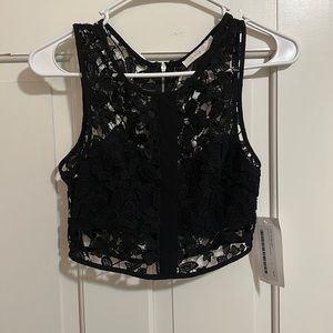 *NWT* LUSH SEMI SHEER CROP TOP
